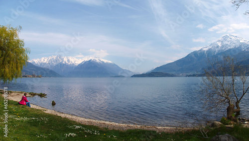 view from the lake promenade of Dongo