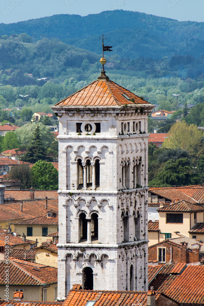 Tower of Saint Archangel Michael church in Lucca