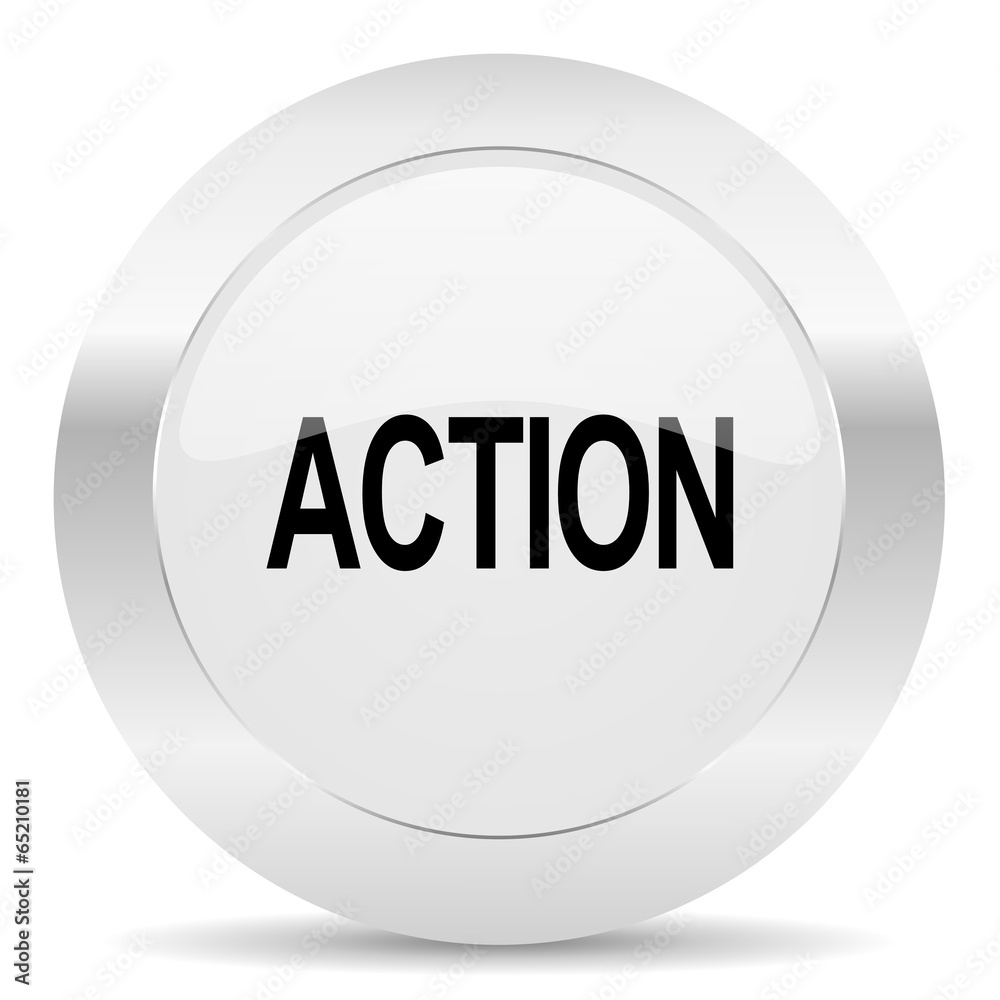 action silver glossy web icon