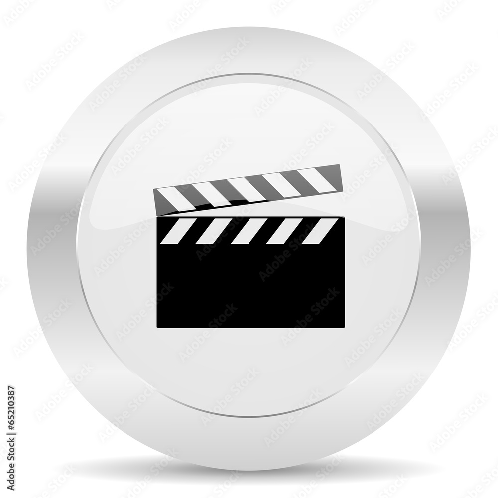 video silver glossy web icon