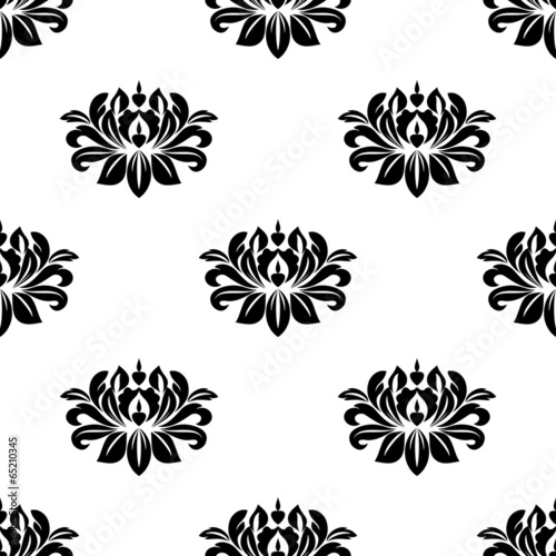 Dainty floral damask style fabric pattern