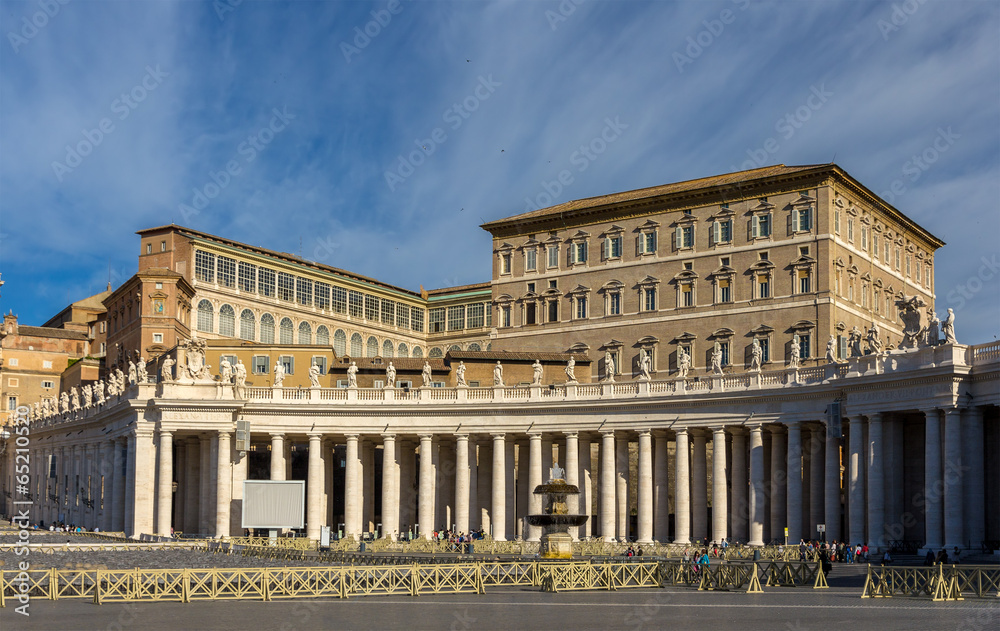 View of Apostolic Palace from Saint Peter's Square in Vatican