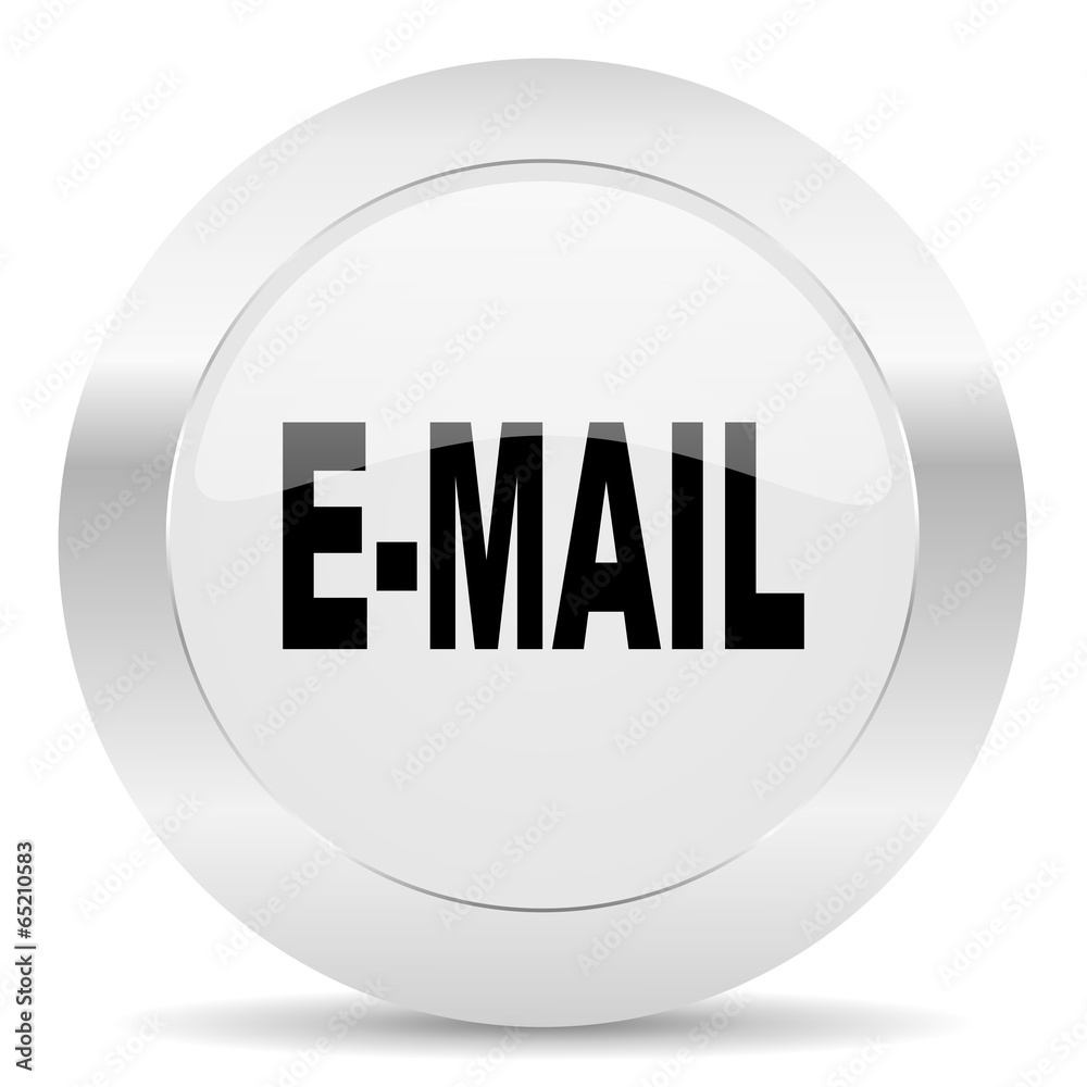 email silver glossy web icon
