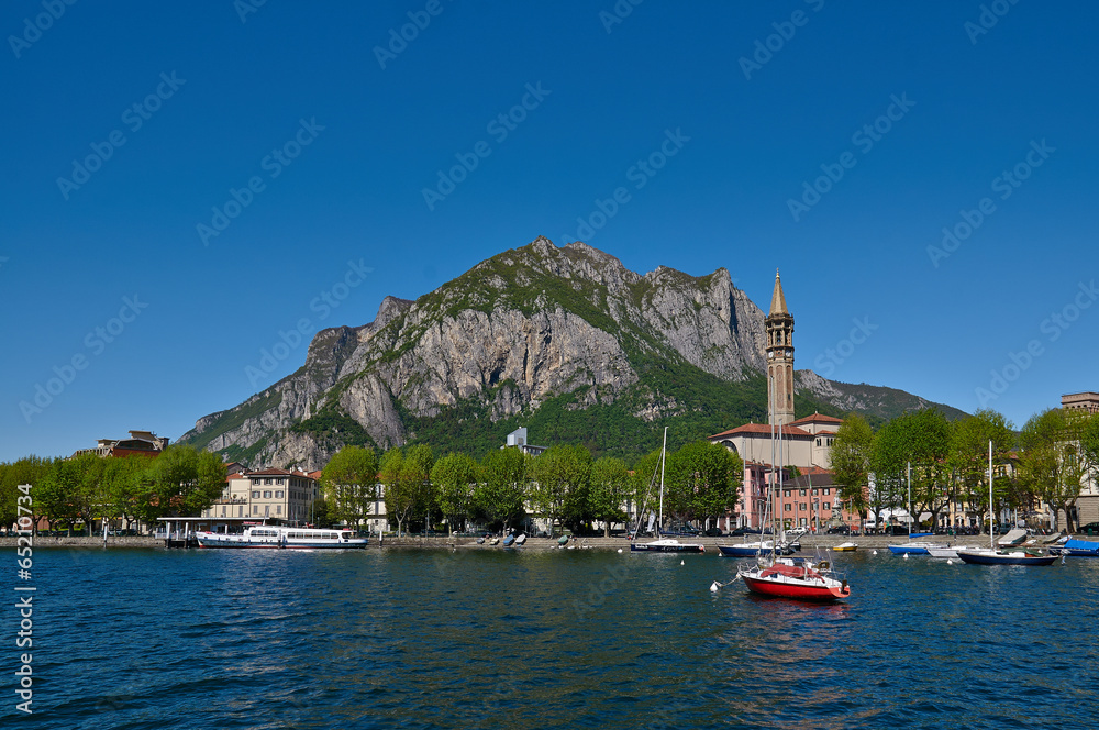 The town of Lecco on the banks of the Como lake
