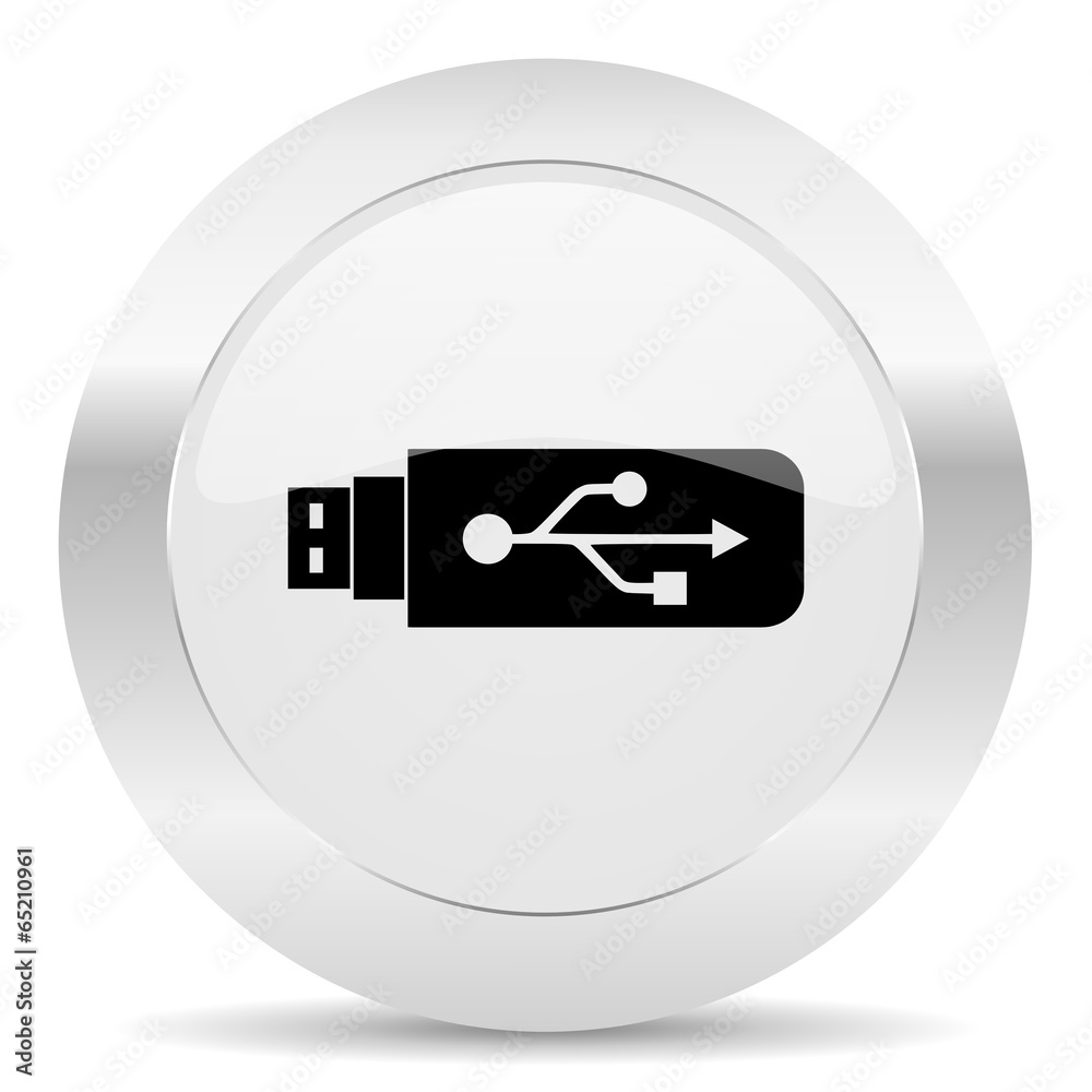 usb silver glossy web icon usb silver glossy web icon