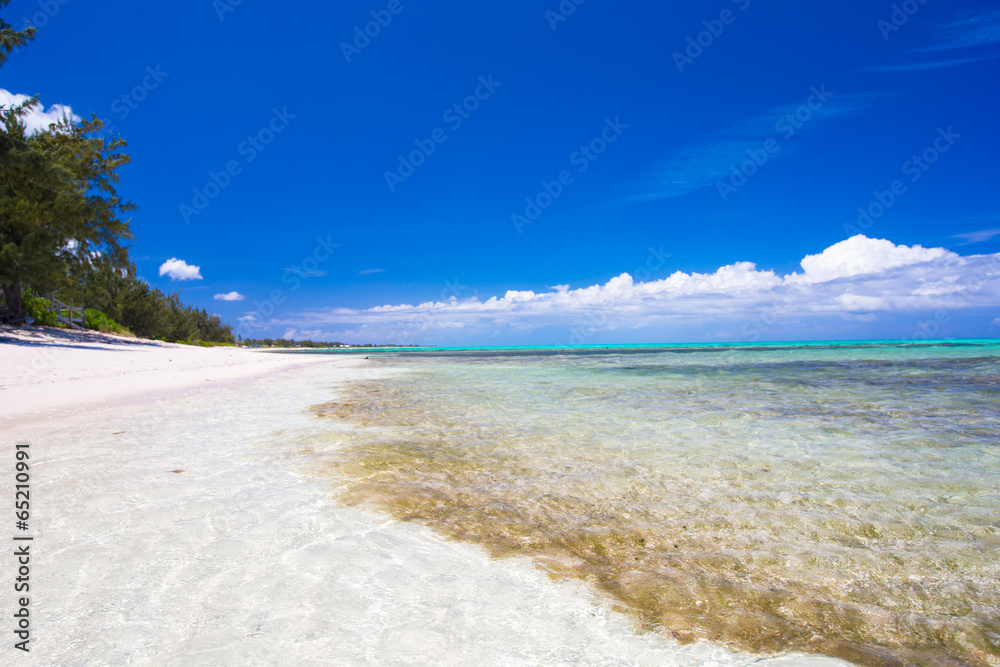 Ideal white beach in the Caribbean