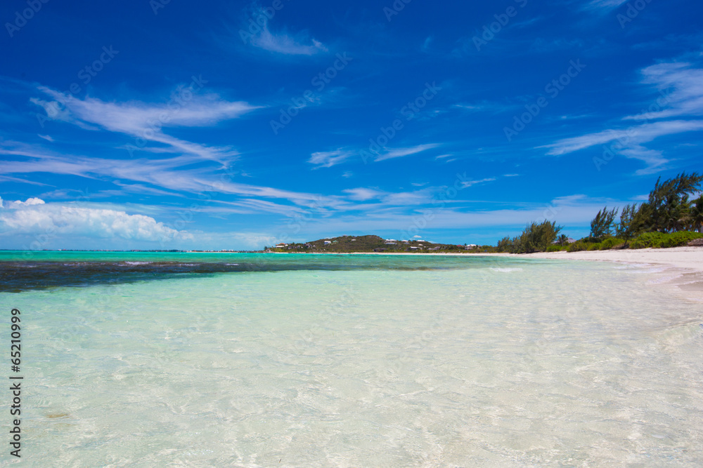 Perfect white beach in the Caribbean