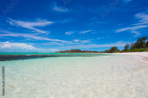 Perfect white beach in the Caribbean