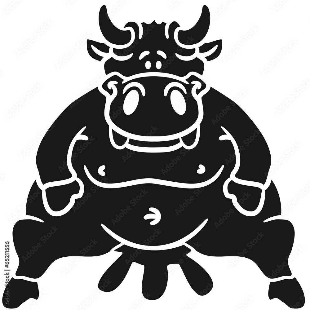 Fototapeta premium Sitzende Fette Dicke Euter Kuh