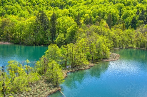 Ponds at Plitvice Lakes National park in Spring