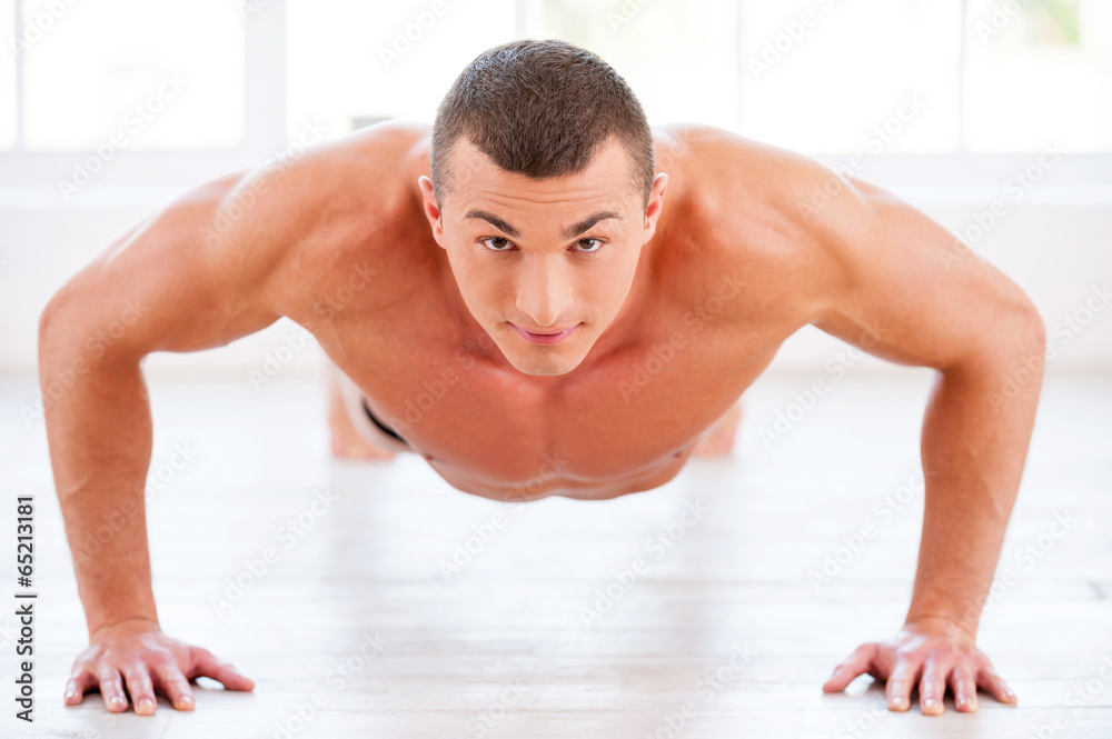 Man doing push-ups. Man doing push-ups.