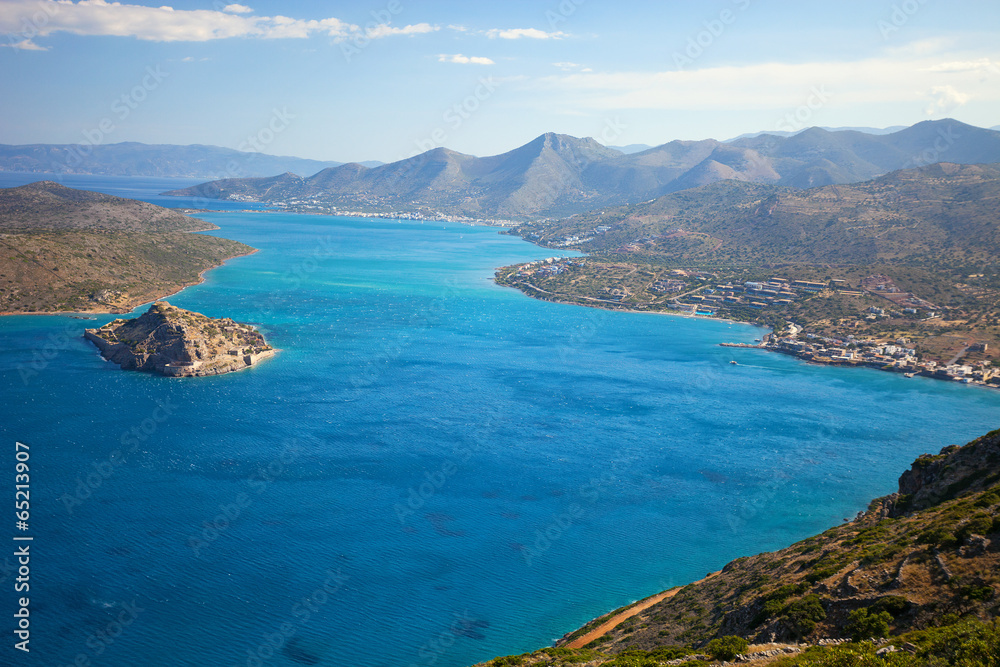 The island of Spinalonga, near the town of Elounda, Crete
