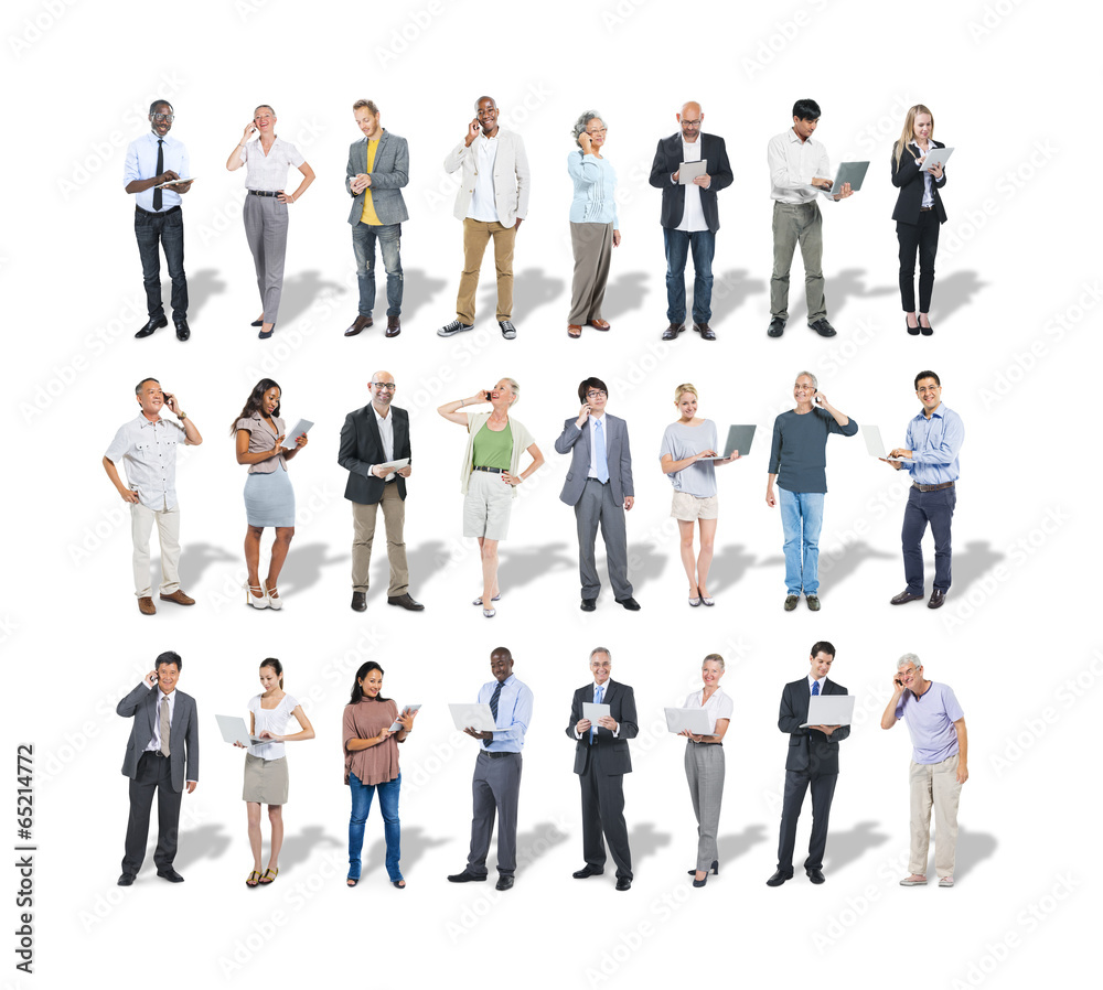 Group of Multiethnic Business People Using Digital Devices Group of Multiethnic Business People Using Digital Devices