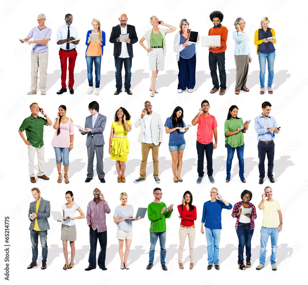 Group of Multiethnic Business People with Digital Devices Group of Multiethnic Business People with Digital Devices
