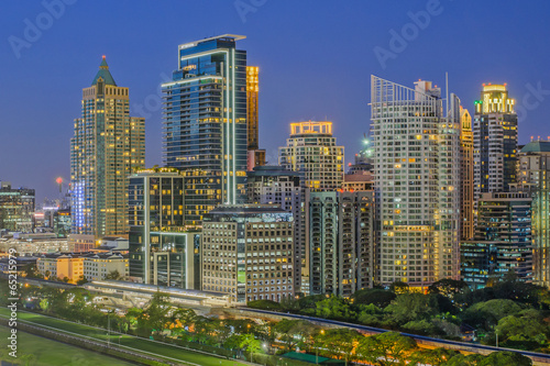 Modern Commercial City (Bangkok) in night