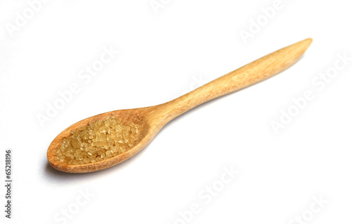 brown sugar in wooden spoon