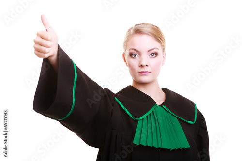 lawyer attorney wearing classic polish black green gown