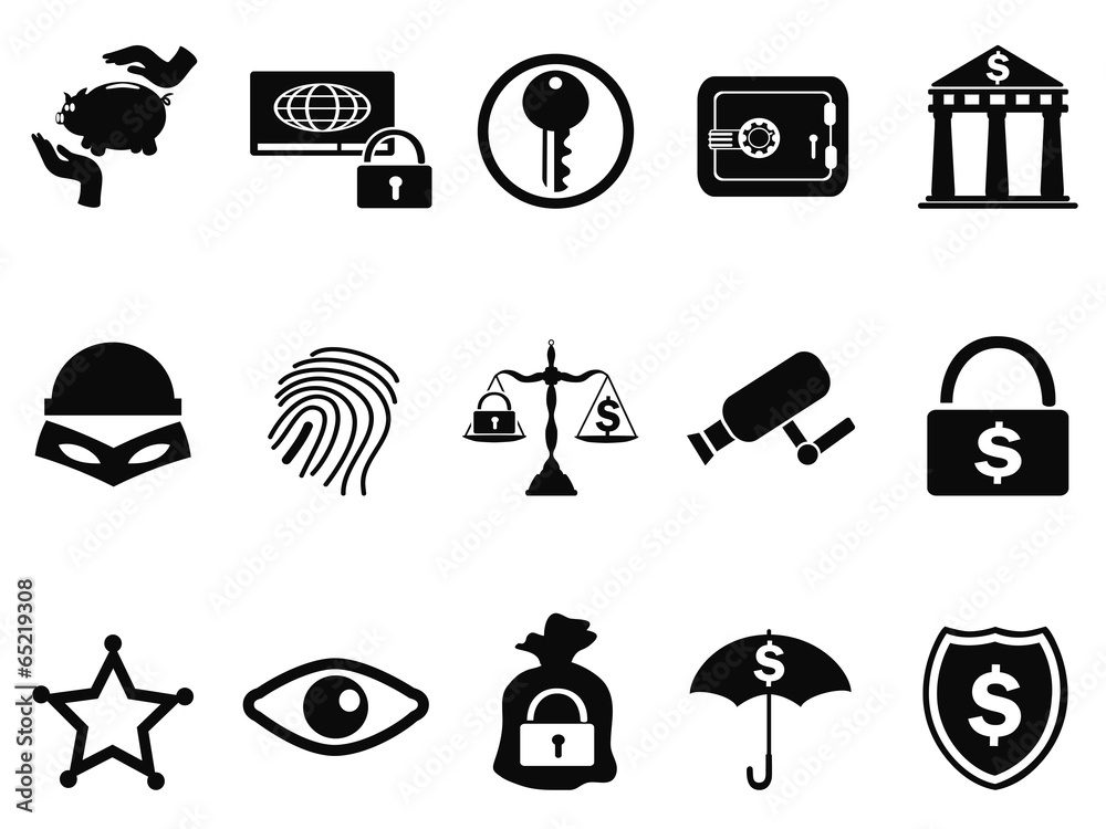 bank security icons set