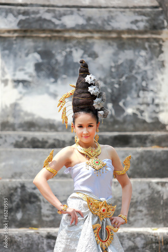 Thai Woman In Traditional dress of Thailand
