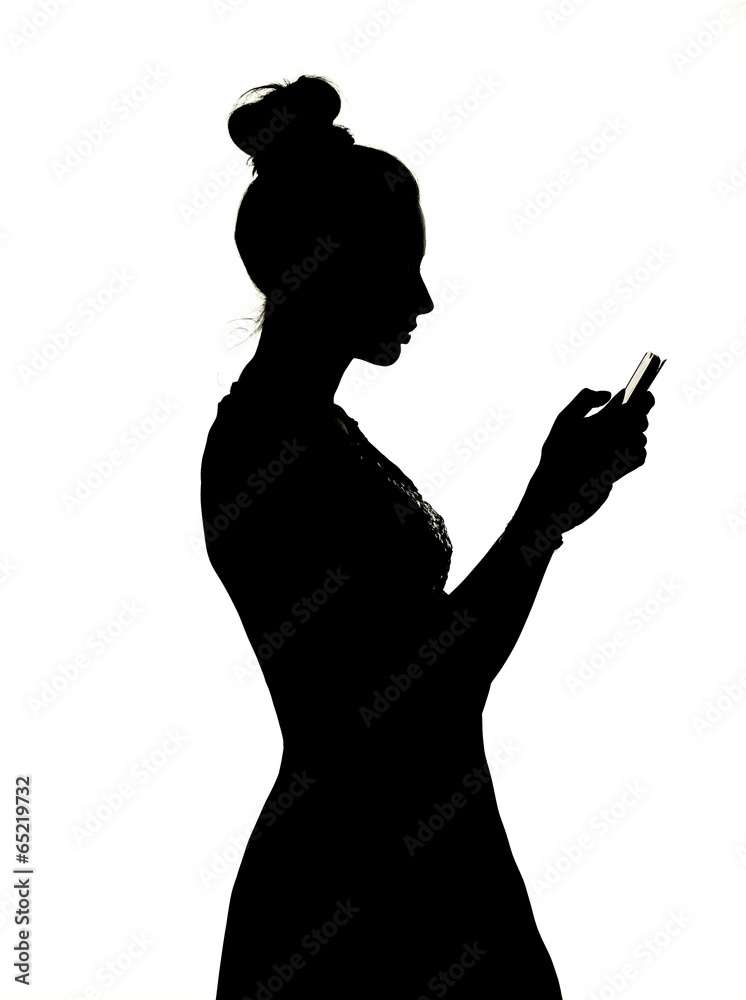 Pretty lady playing the cell phone