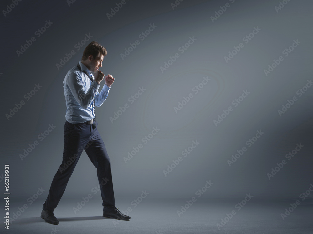 Tired banker during fight for success Tired banker during fight for success