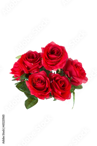 Bouquet of artificial red roses