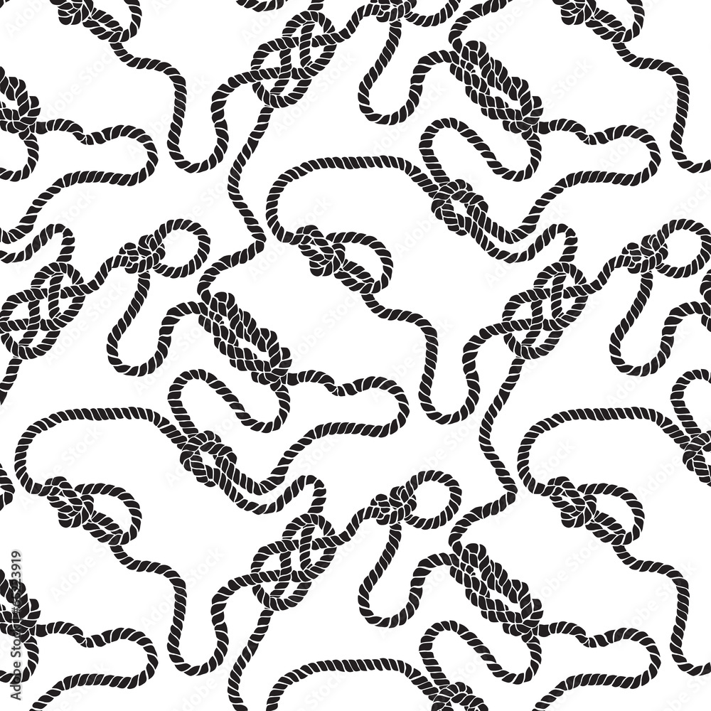 seamless black and white background with ropes and knots seamless black and white background with ropes and knots