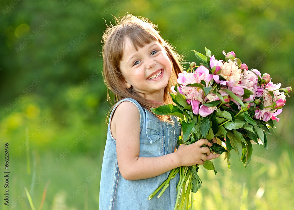 portrait of little girl outdoors in summer portrait of little girl outdoors in summer