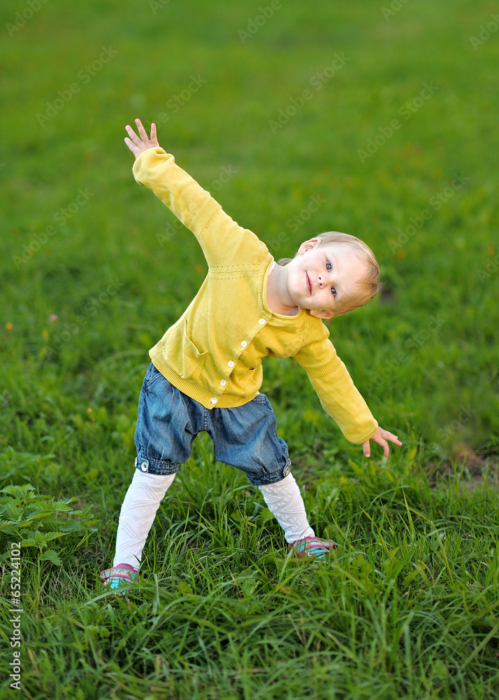 portrait of little girl outdoors in summer portrait of little girl outdoors in summer