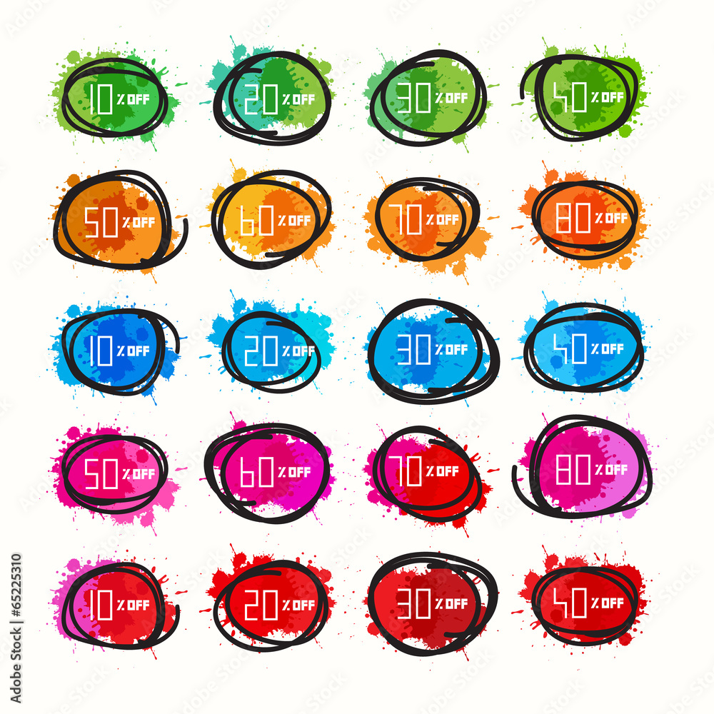 Vector Discount Stickers, Labels Vector Discount Stickers, Labels