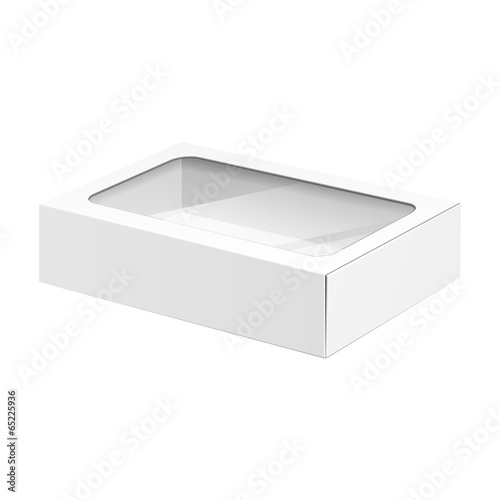 White Product Cardboard Package Box With Window.