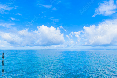 White clouds and blue ocean