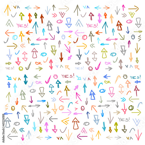 Vector Hand Drawn Arrows Isolated on White Background