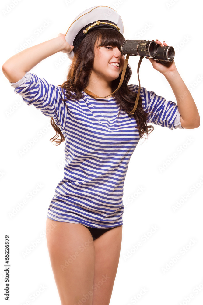 Navy pinup girl with binocular Navy pinup girl with binocular