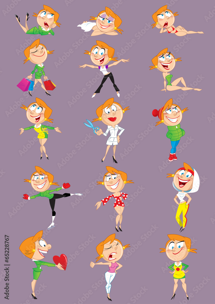 Obraz premium girl during several occupations