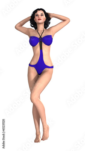 Pin Up Girl on White