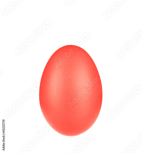 Red easter egg close up.