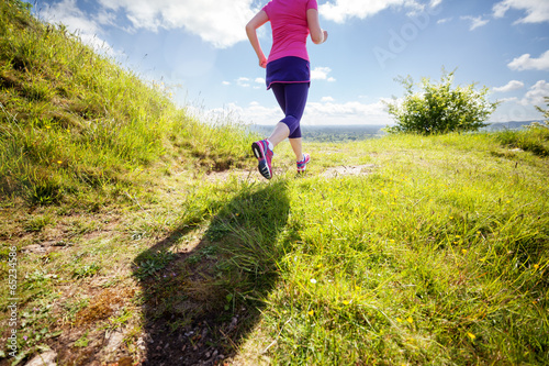 Woman healthy trail run