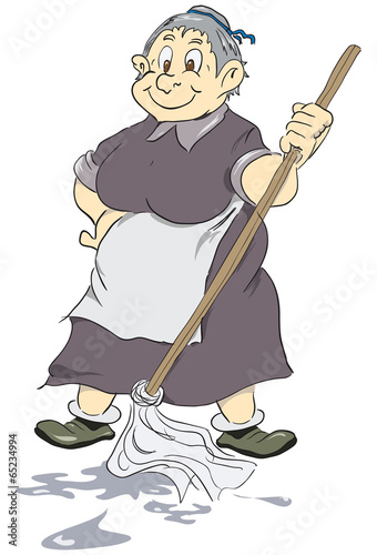 Merry old cleaning lady