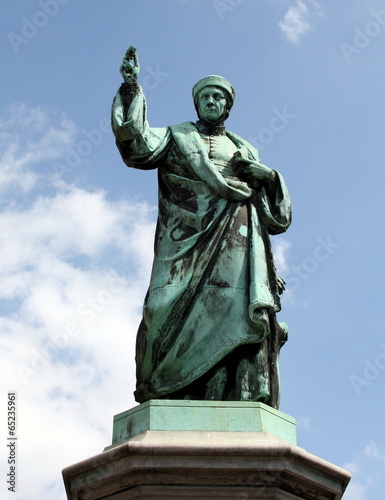 Statue of Mr. Laurenszoon Coster in Haarlem photo