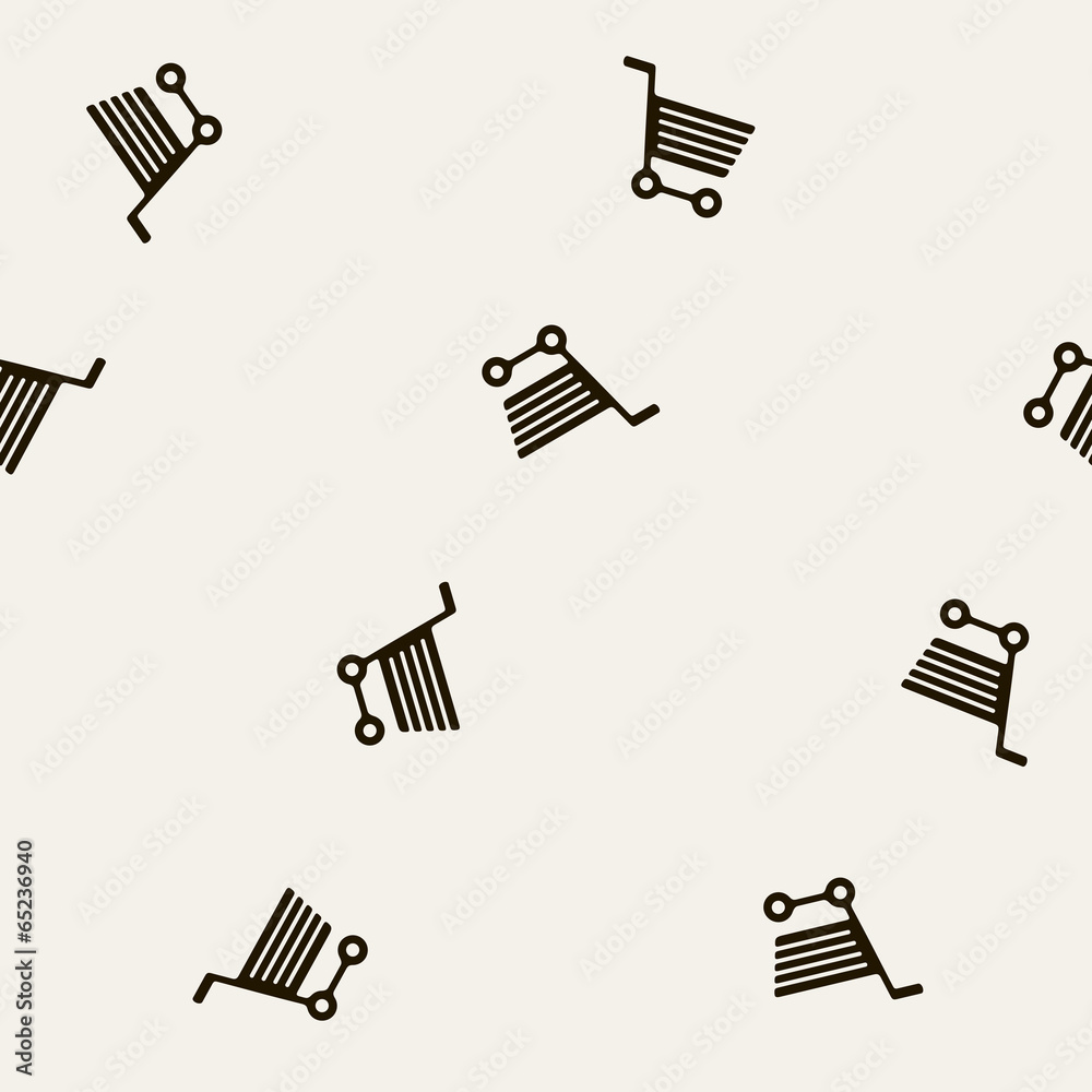 seamless background: shopping, trolley