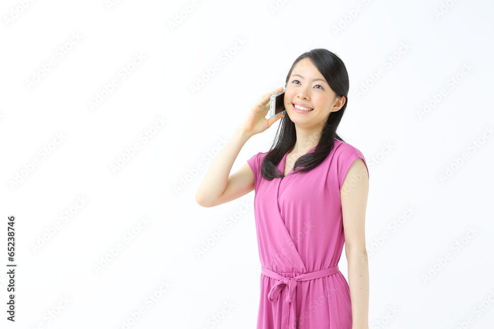 スマートフォン・若い女性 スマートフォン・若い女性