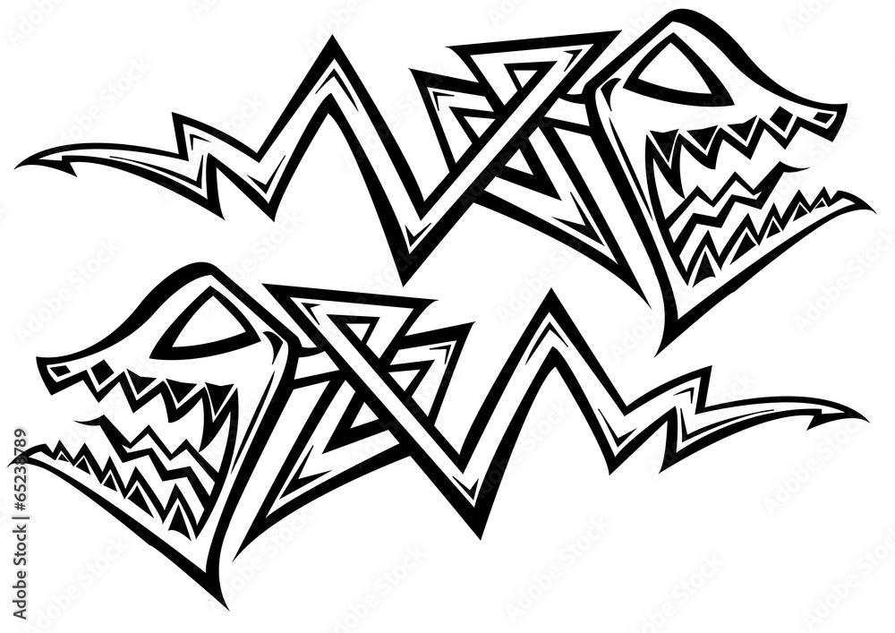 Naklejka premium Fish tattoo