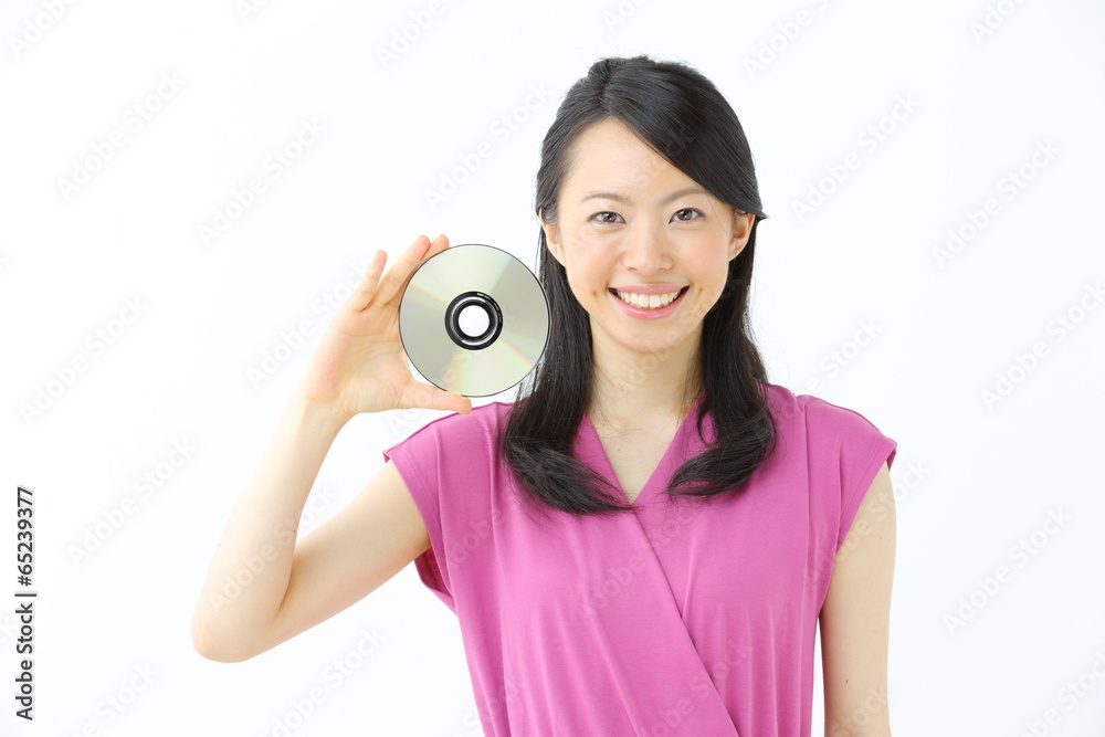 Fototapeta premium ディスクを持った女性