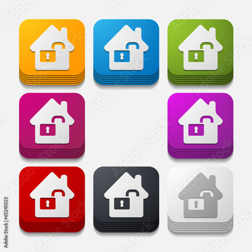 square button: house