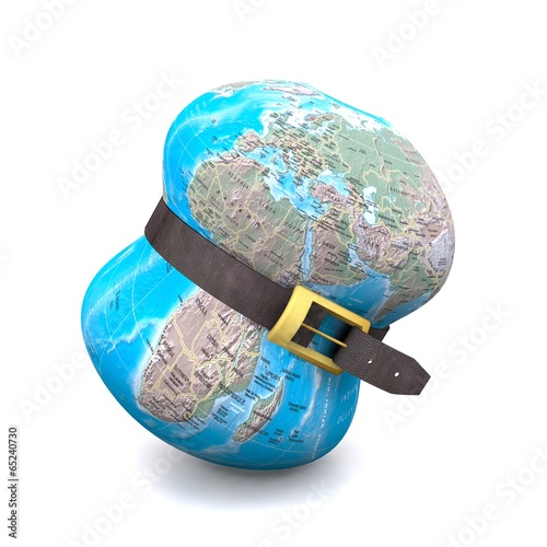 Canvastavla Planet earth belt tightening - Global economic crisis