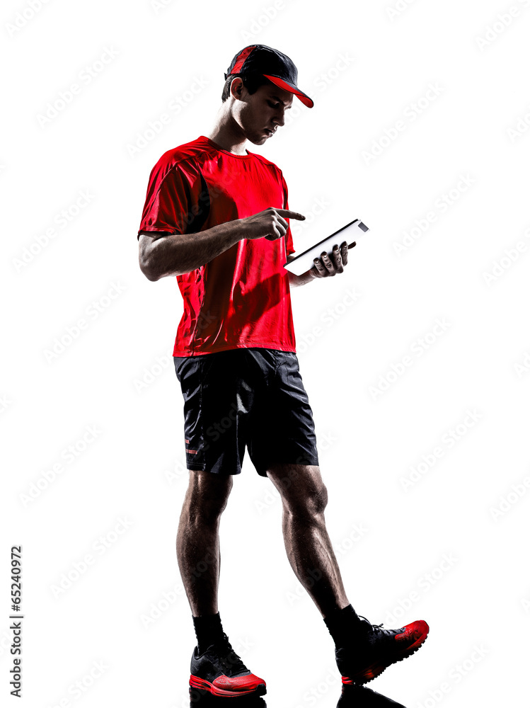 runner jogger digital tablets ipad silhouette