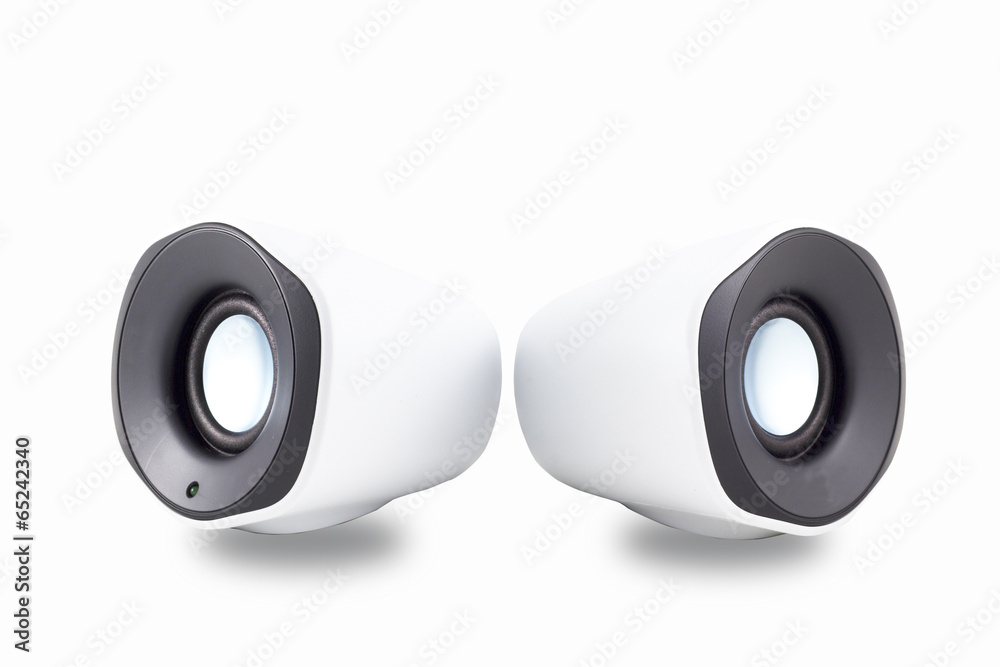Pair of isolated white speakers Pair of isolated white speakers