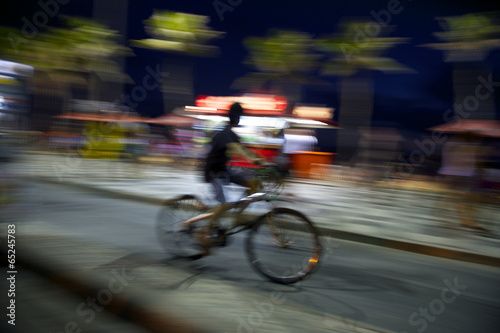 Brazilian Riding a Bicycle Night Blur Brazil
