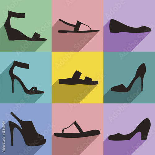 Shoes flat icons